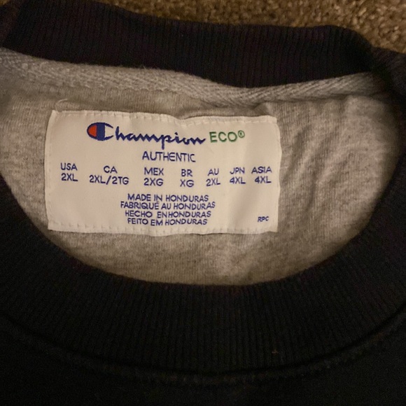 Mens champion crew neck 2XL black - Picture 2 of 2